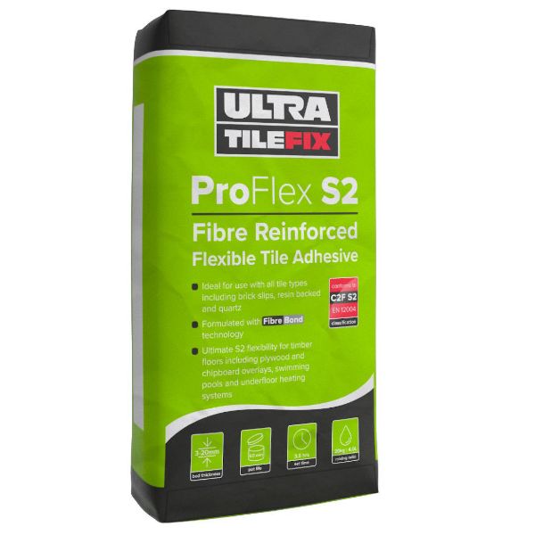 Picture of ProFlex Fibre Tile Adhesive Grey S2 20Kg