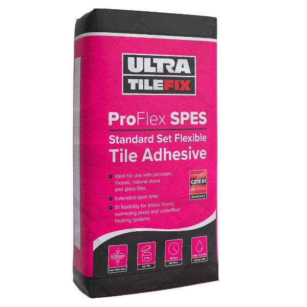 Picture of Flexible Grey Tile Adhesive 20kg SPES20G (Pink)