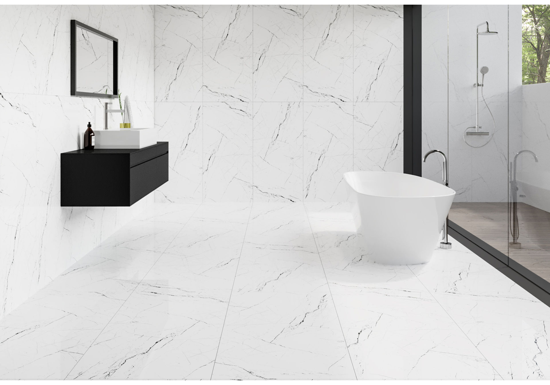 Pietra White Polished Tile 60x120 cm I Tiles DIY