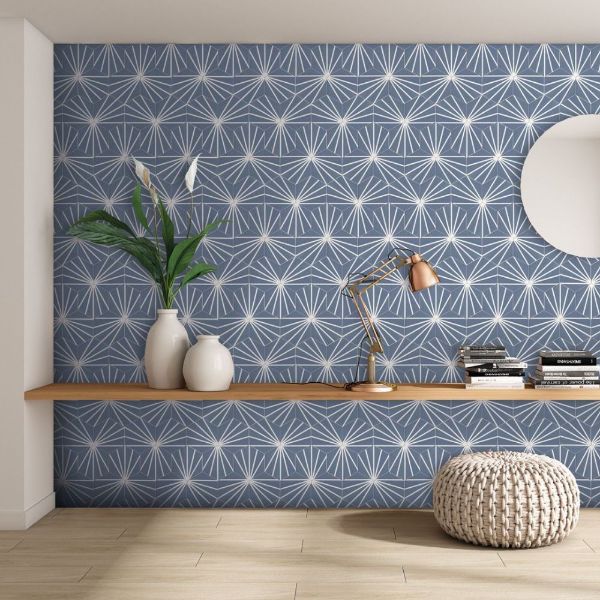Picture of Meraki Blue Matt Hexagon Tile 19.8x22.8 cm