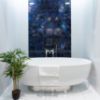 Picture of Electric Blue Decor Glass Porcelain Tile 60x120 cm