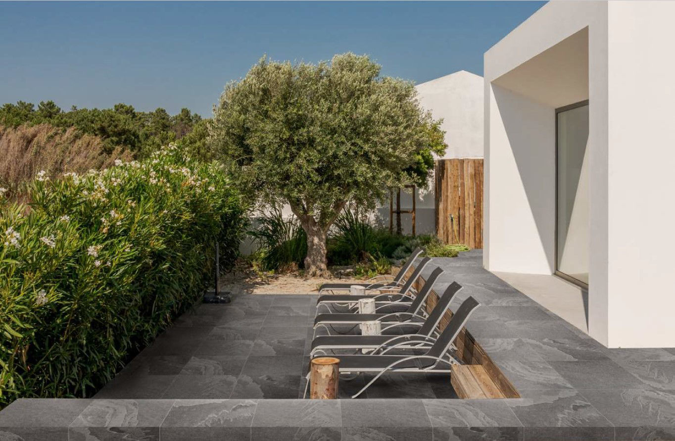 Mor Black Porcelain Paving Slabs 60x60 cm I Tiles DIY