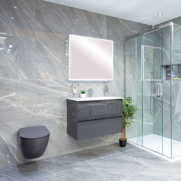 Crossover Grey Polished Tile 60x60 Cm I, Grey Polished Tiles Bathroom
