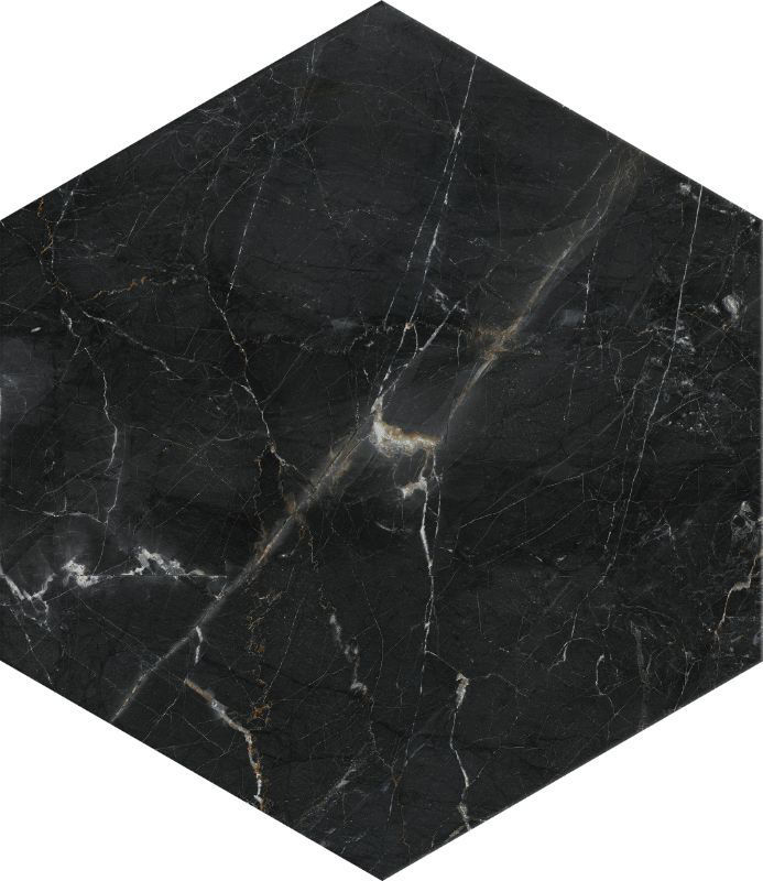 Black Marble Effect Hexagon Tiles 21.5x25 cm I Tiles DIY