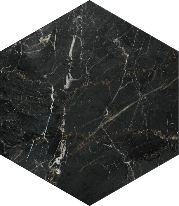 Black Marble Effect Hexagon Tiles 21.5x25 cm I Tiles DIY