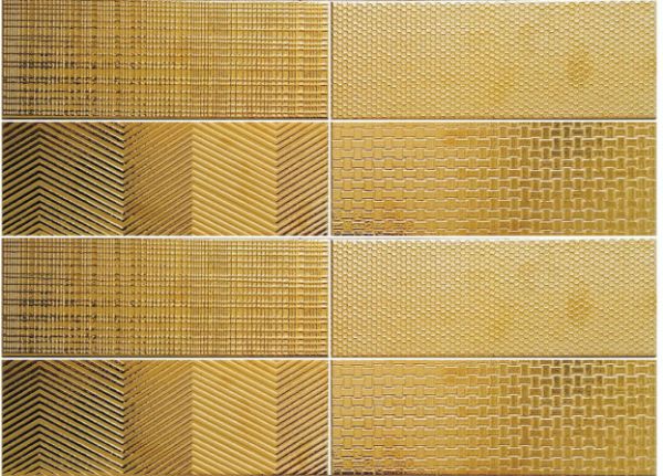 Picture of Alia Gold Polished Decor Tiles 10x30 cm