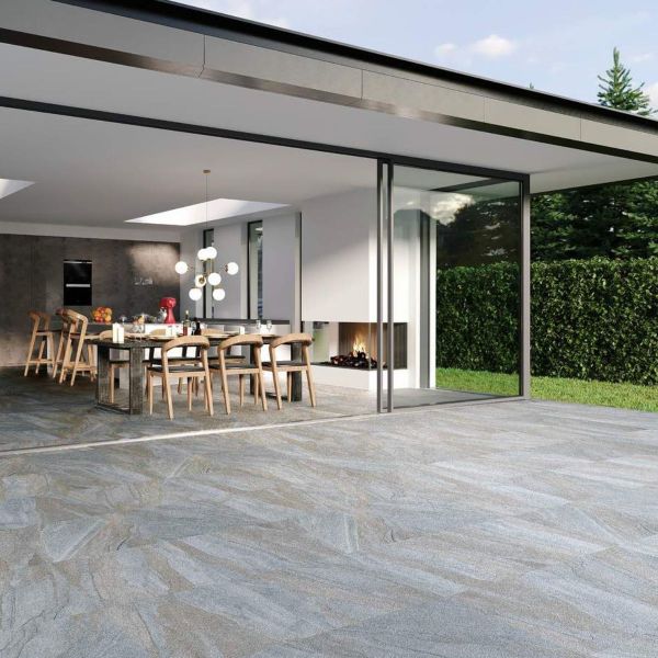 Picture of Slate Grey Sugar Polished Stone Effect Tile 30x60 cm