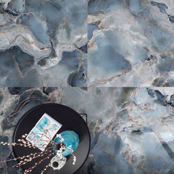 Picture of Onice Blue Onyx Effect Polished Tile 60x120 cm