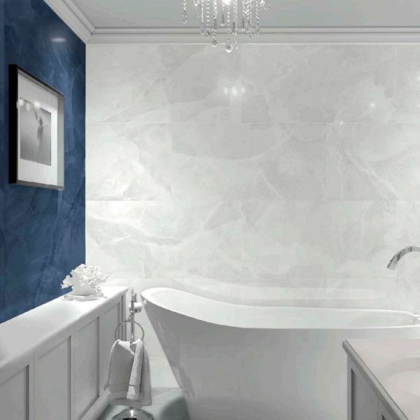 Picture of Onyx White Polished Stone Effect Tile 60x120 cm