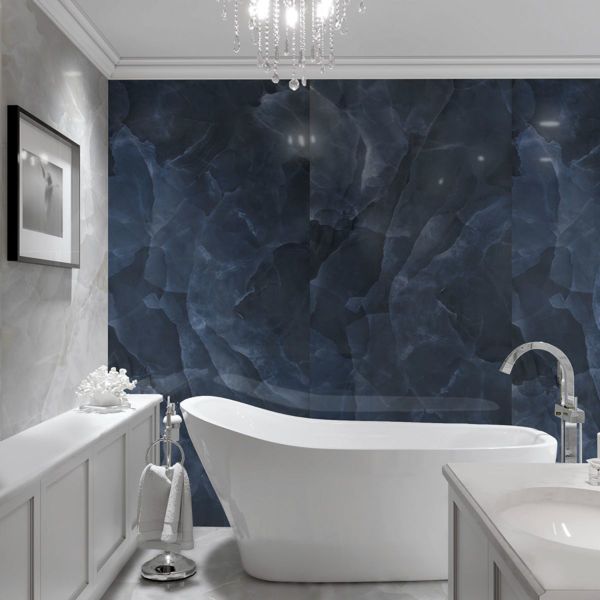 Picture of Onyx Blue Polished Stone Effect Tile 60x120 cm