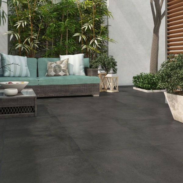 Picture of Earth Anthracite Porcelain Paving Slabs 60x90 cm