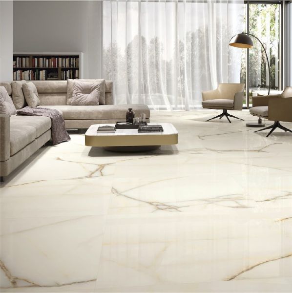 Picture of Newbury Beige Polished Marble Effect Tile 80x80 cm