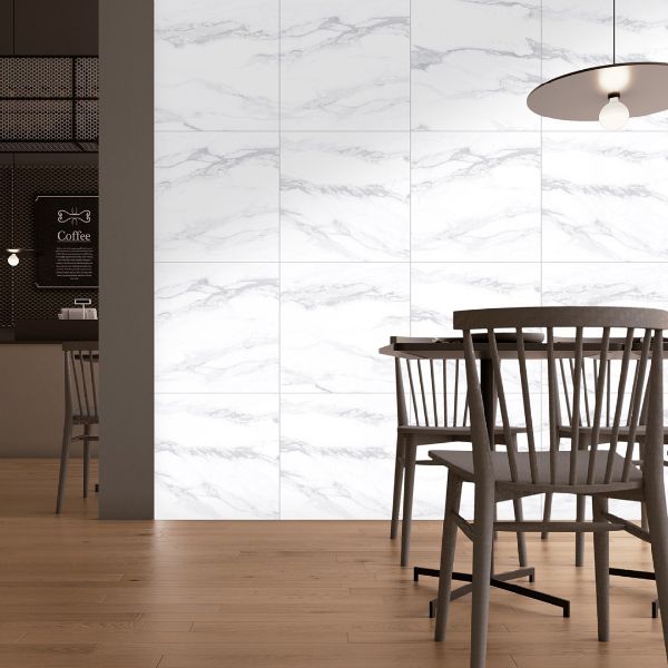 Picture of Statuario White Matt Marble Effect Tile 60x60 cm