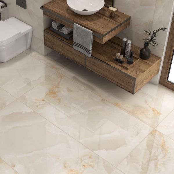 Picture of Marmo Beige Polished Marble Effect Tile 60x120 cm