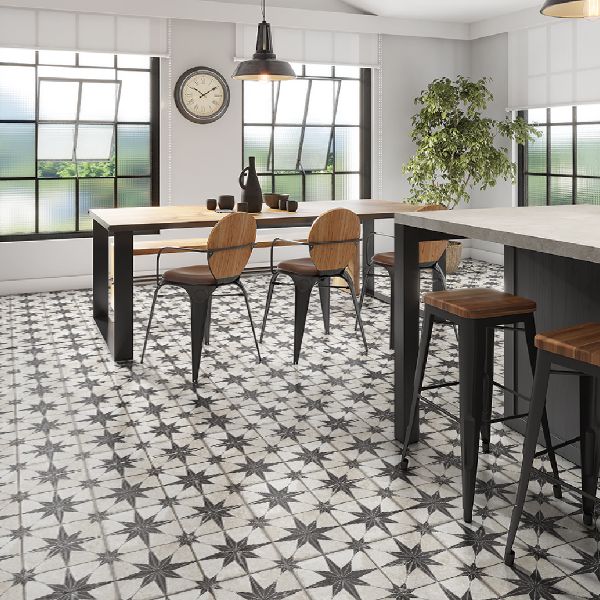 Picture of Windsor White Patterned Floor Tiles 45x45 cm