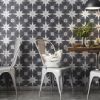 Picture of Orient Black Patterned Floor Tiles 45x45 cm