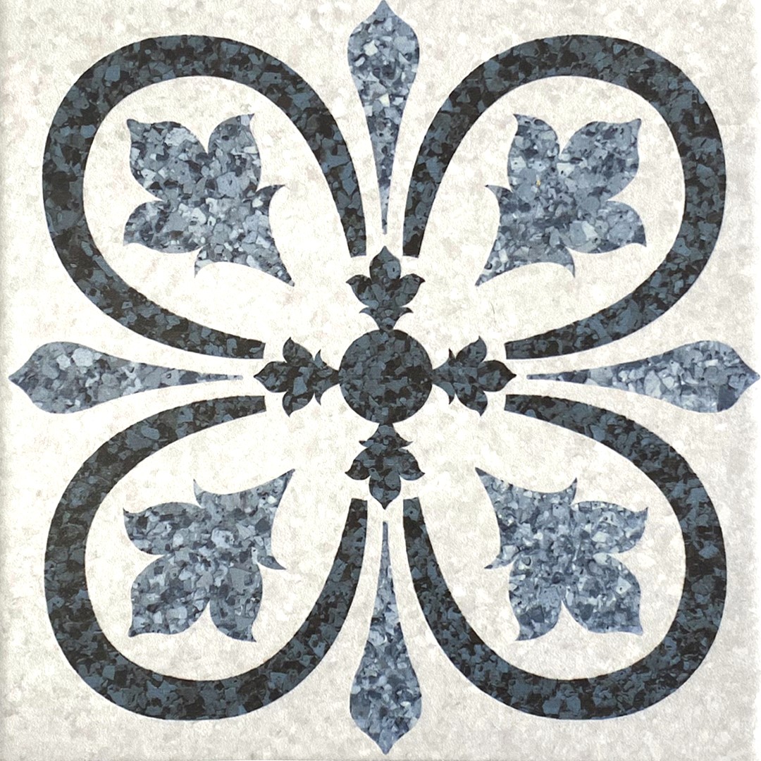 Iris Blue Matt Patterned Tile 19.7x19.7 cm I Tiles DIY
