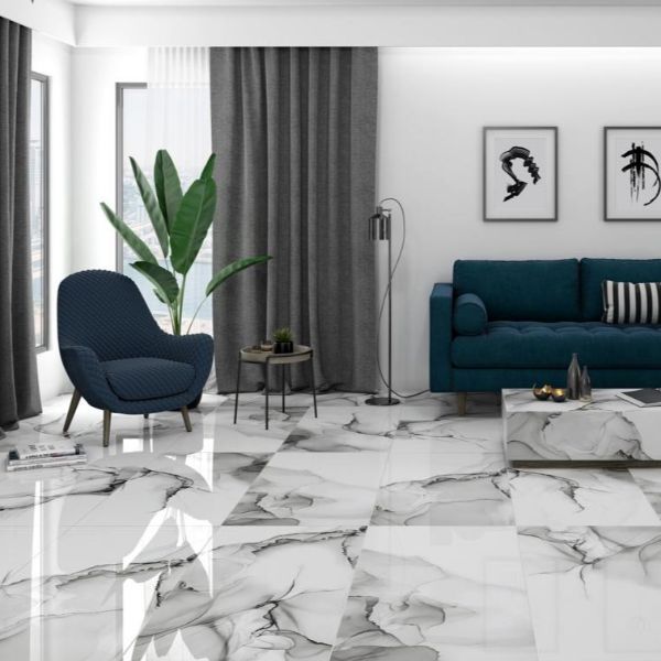 Picture of Storm White Polished Tile 60x120 cm