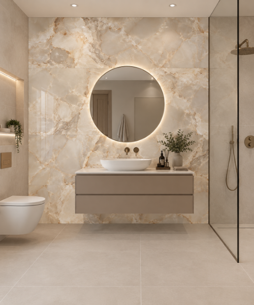Picture of Onice Reale Ambra Effect Polished Tile 60x120 cm